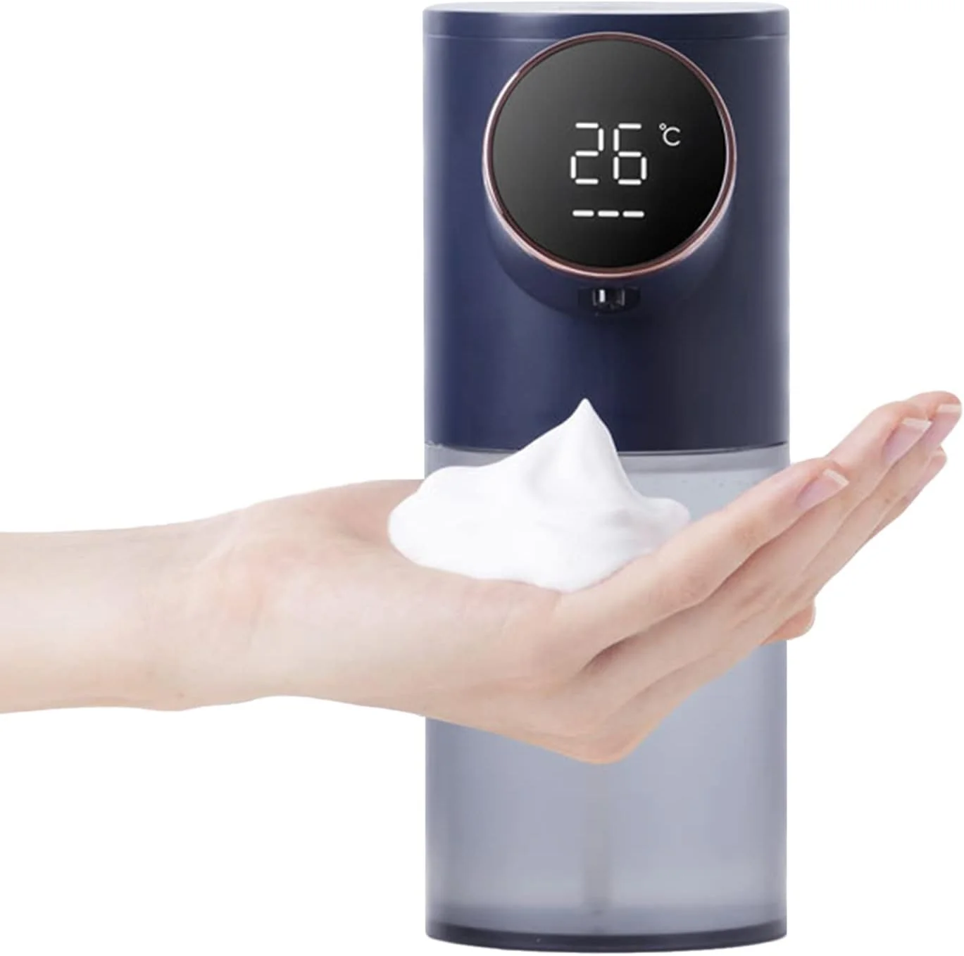 مایع دستشویی فوم ساز اتوماتیک با نمایشگر دما و قدرت، بدون لمس، مناسب آشپزخانه و حمام، USB