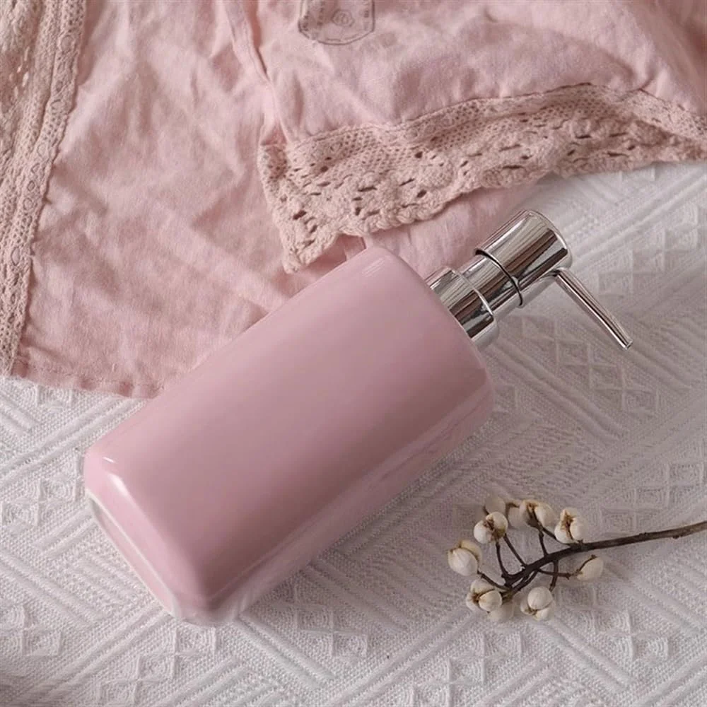 جامایع دستشویی DTACBNEUZ، بطری سرامیکی، مناسب برای حمام، بطری فشاری ژل دوش و شامپو، بطری لوسیون لوکس و سبک، جا مایع دستشویی حمام