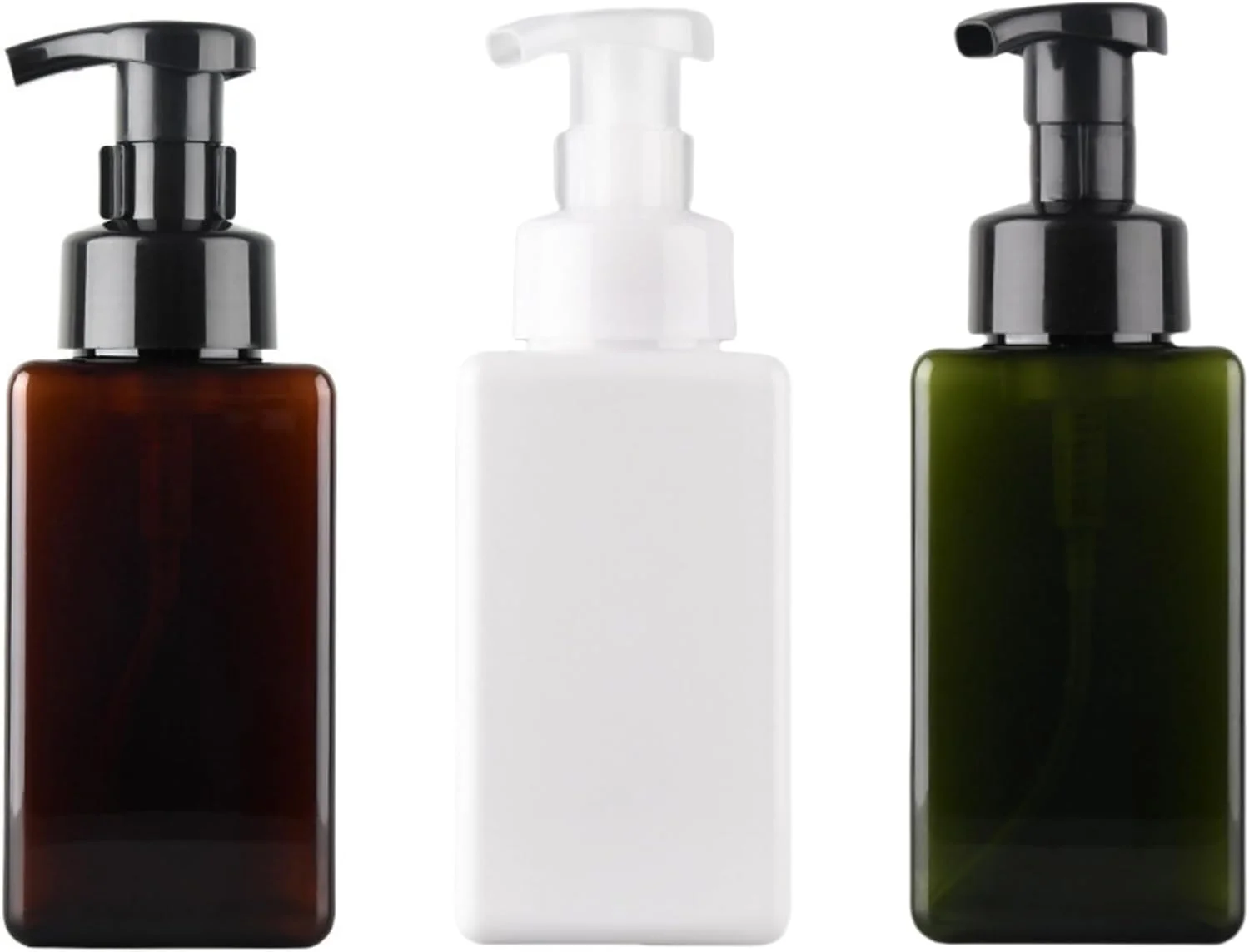 پک 3 عددی پمپ فوم ساز هونپولو، ست پمپ صابون مربعی 450 میلی لیتری، پمپ صابون فوم ساز قابل شارژ برای حمام، آشپزخانه، برای صابون فوم دست، شامپو بدن، شامپو، شامل برچسب