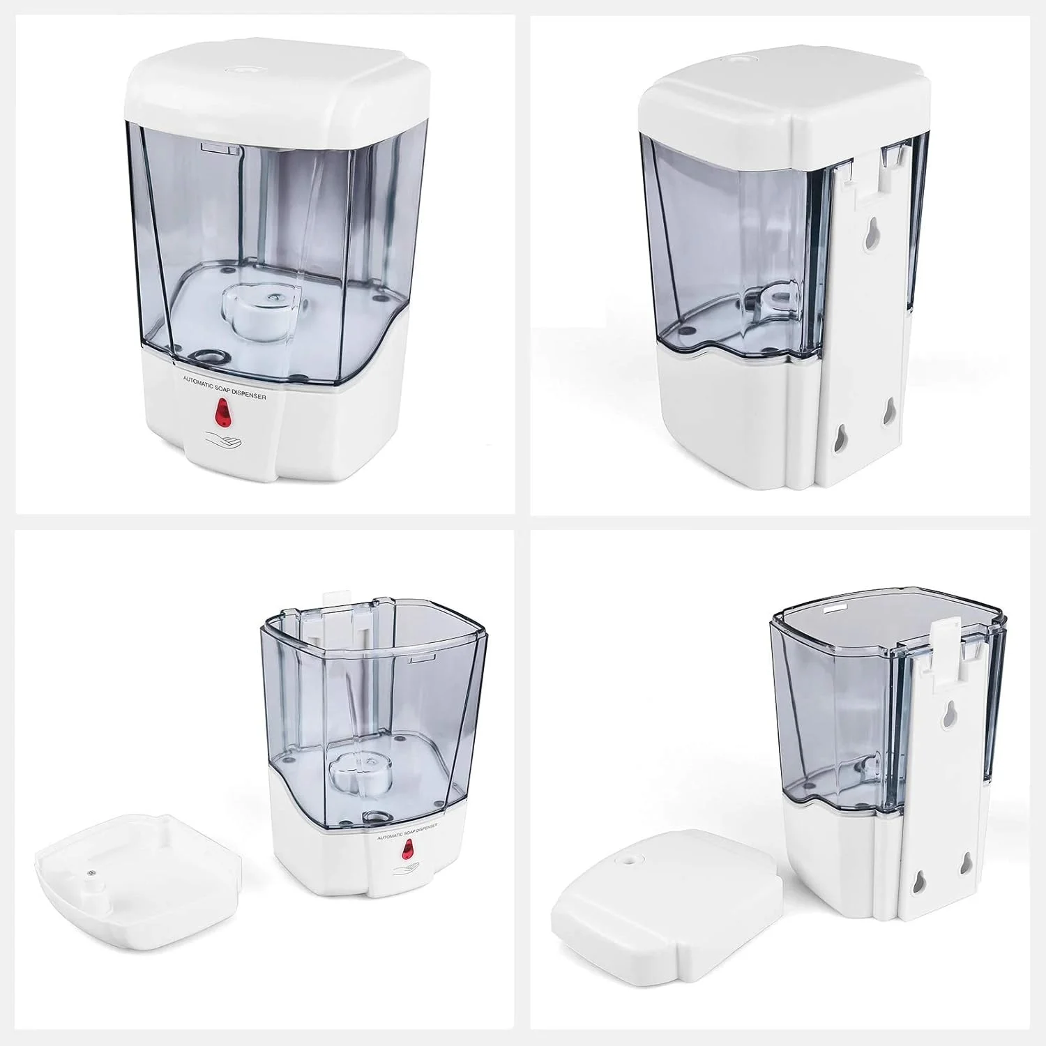 مایع ریز اتوماتیک 600 میلی لیتری X Home، بدون لمس، مناسب برای مایع، لوسیون، کارکرد با باتری، دارای سنسور مادون قرمز، بدون دخالت دست، قابل شارژ مجدد، قابل نصب روی دیوار، مناسب برای صابون، ضدعفونی کننده دست، مناسب برای حمام و آشپزخانه