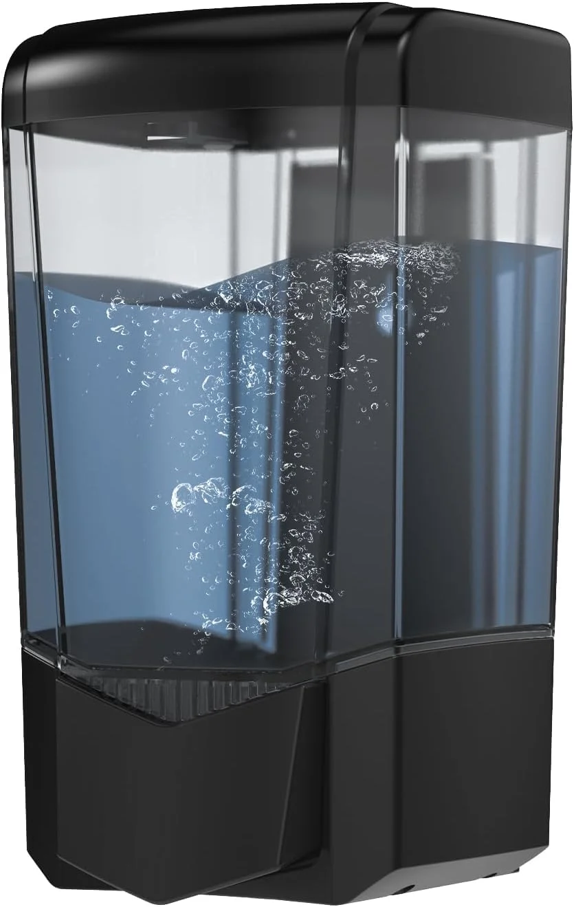 دیسپنسر صابون دستی دیواری Interhasa!، مناسب برای صابون مایع و ژل، 600 میلی لیتر، جنس ABS، مشکی