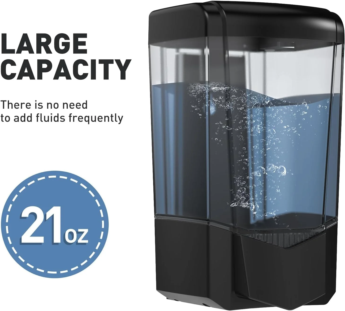 دیسپنسر صابون دستی دیواری Interhasa!، مناسب برای صابون مایع و ژل، 600 میلی لیتر، جنس ABS، مشکی