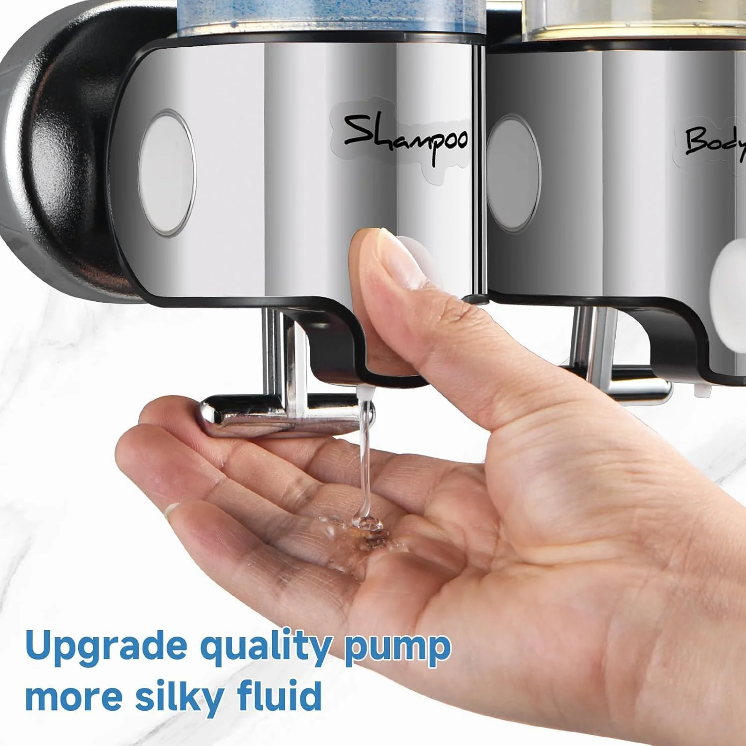 جامایع شامپو و نرم کننده Jaffiust، 2 عدد جامایع 500 میلی لیتری برای دوش، جامایع دیواری شامپو، نرم کننده و مایع شستشوی بدن برای حمام