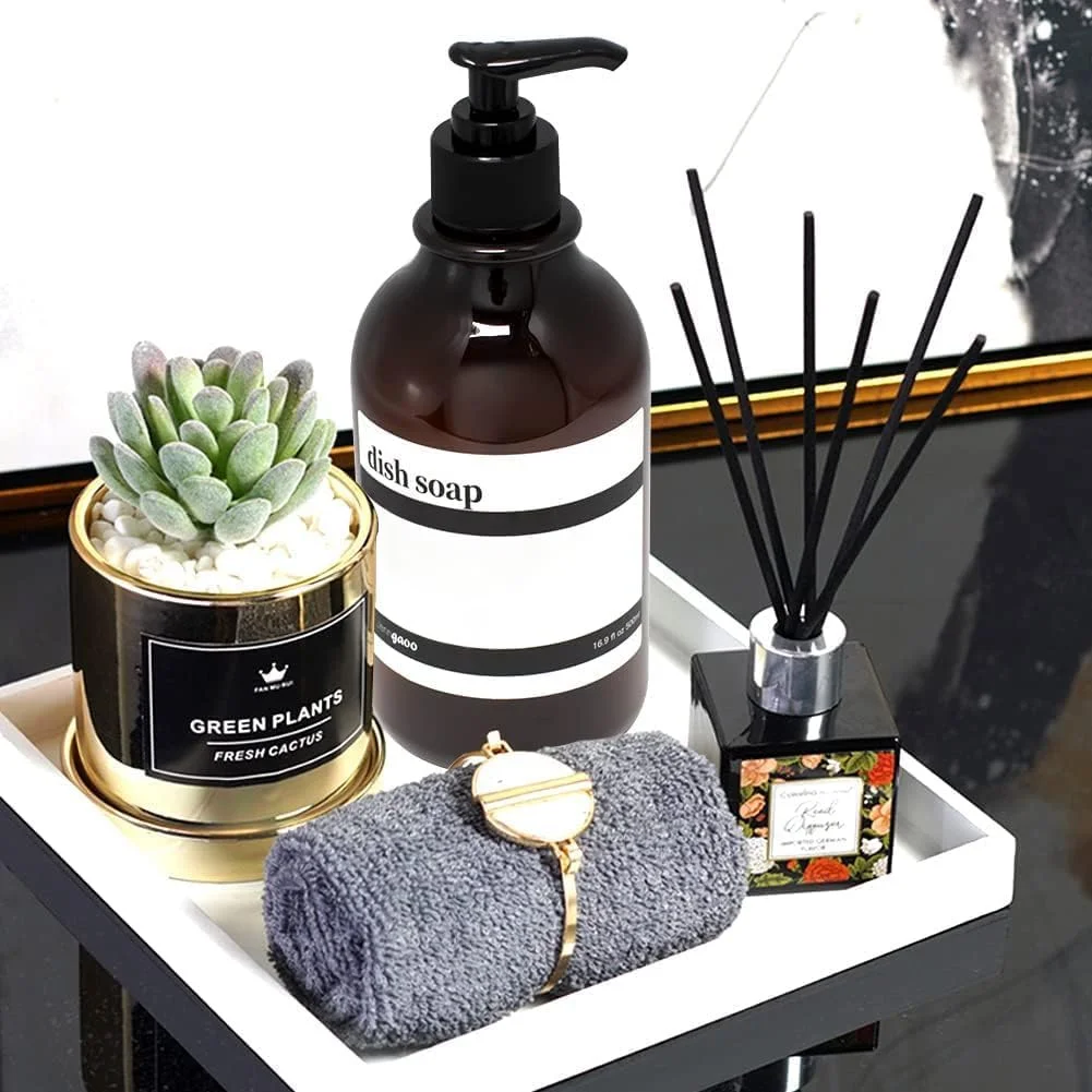 جا صابونی دیواری Jenngaoo مناسب حمام و آشپزخانه - جا صابونی دیواری بدون نیاز به دریل، بطری های صابون مایع قابل پر کردن با پمپ - 2 بطری با 2 پایه دیواری