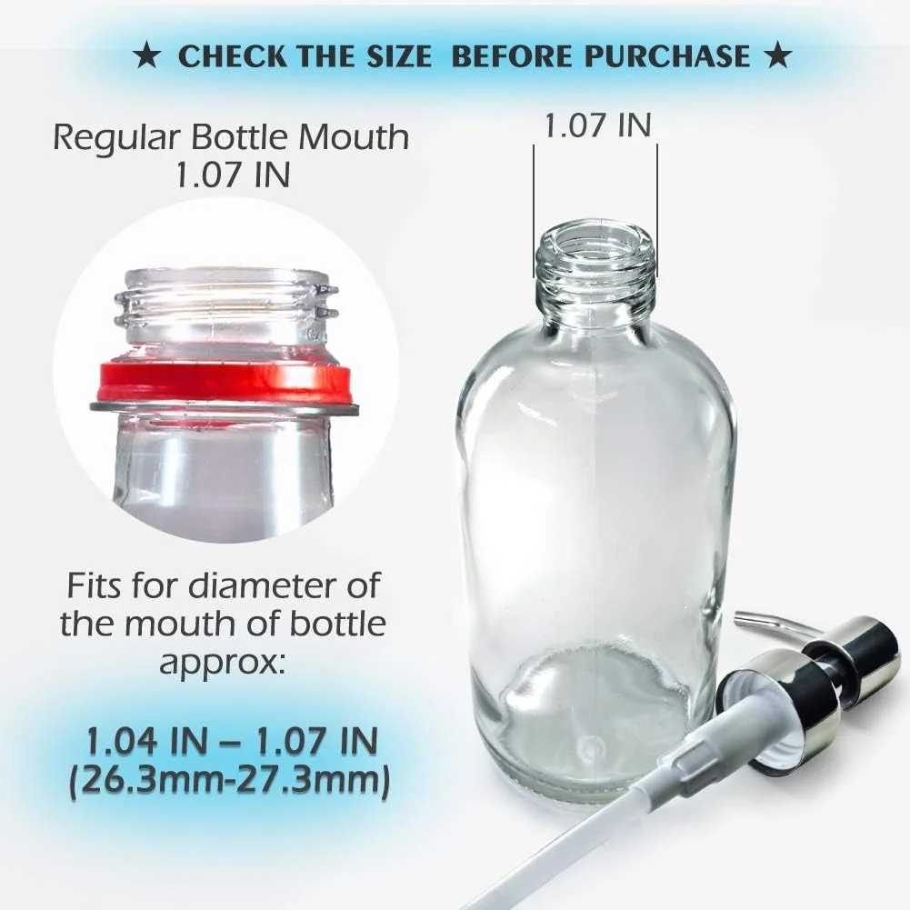 پمپ صابون استیل ضد زنگ JASAI 304 بادوام، جایگزین پمپ پخش کننده صابون آشپزخانه برای بطری دهانه معمولی، بسته 2 عددی