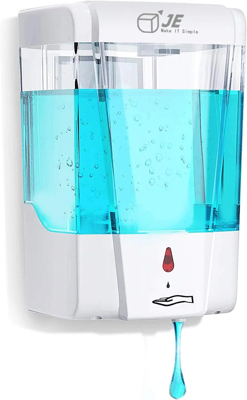 دستگاه ضدعفونی کننده دست اتوماتیک JE Make IT Simple، دستگاه صابون بدون لمس دیواری 700 میلی لیتری ژل مایع، دستگاه پمپ قابل شارژ برای حمام، آشپزخانه منزل، کلیسا، هتل، دفتر