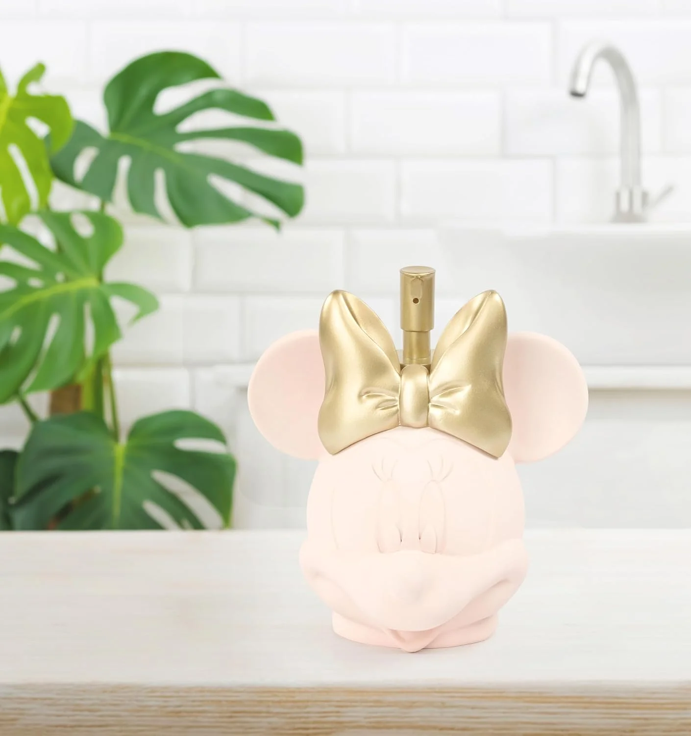 جا مایع دستشویی دیزنی مینی موس جی فرانکو - پمپ لوسیون رزینی صورتی - دکور حمام