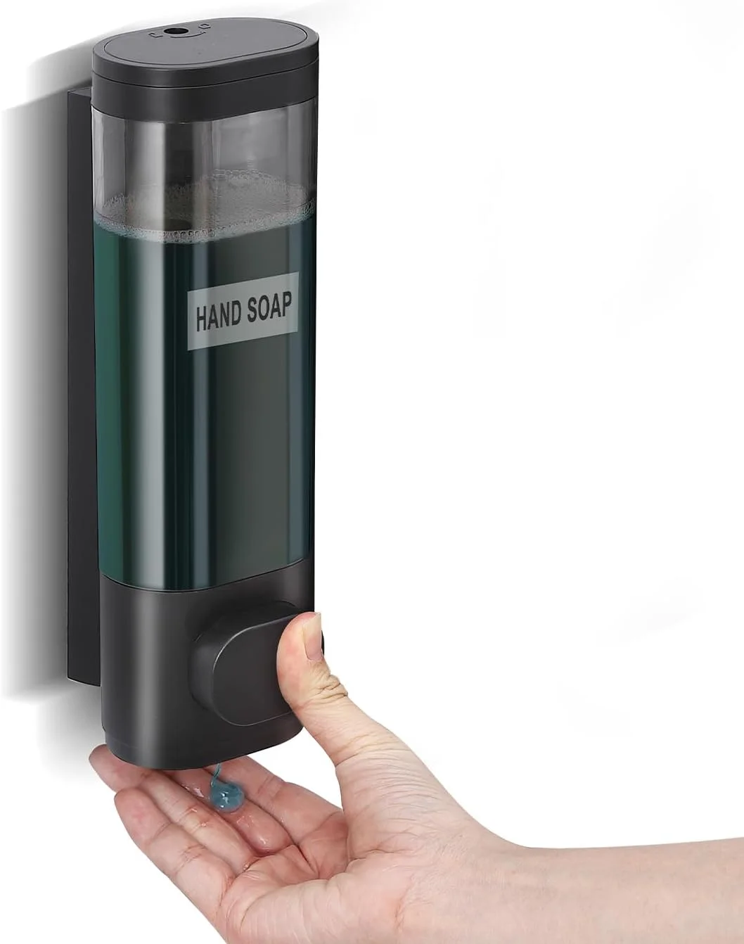 جا مایع دیواری کِکین، تک محفظه بدون نیاز به دریل، جا شامپو و نرم کننده برای حمام، جا مایع دستشویی برای سرویس بهداشتی، 300 میلی لیتر * 1 (مشکی تک محفظه)