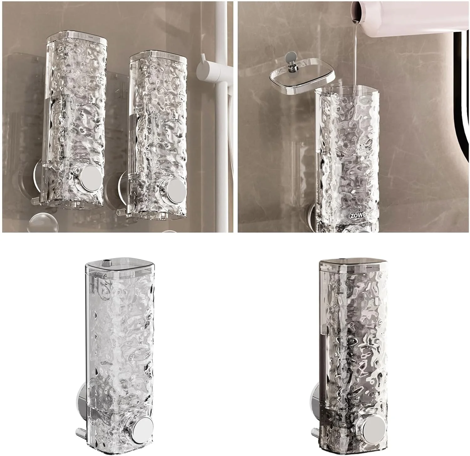 جامایع ظرفشویی شفاف با مکنده KFFENG، نصب دیواری برای حمام و آشپزخانه