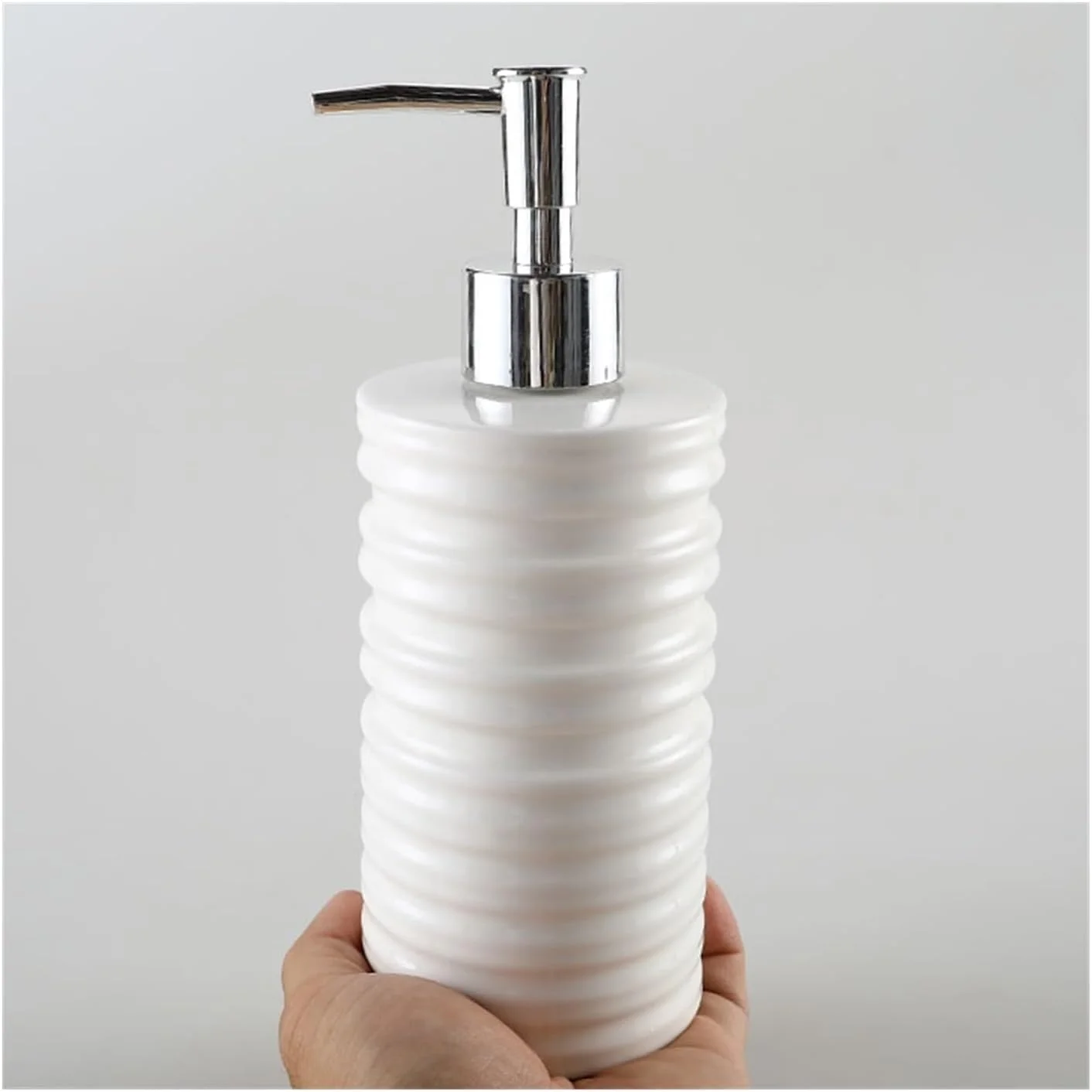 جا مایع ظرفشویی آشپزخانه، جا مایع دستشویی حمام، جا مایع سفید رنگ برای شامپو، مایع شستشوی بدن، مایع ظرفشویی، پمپ مایع سرامیکی، بطری مایع رزوه ای برای آشپزخانه و حمام