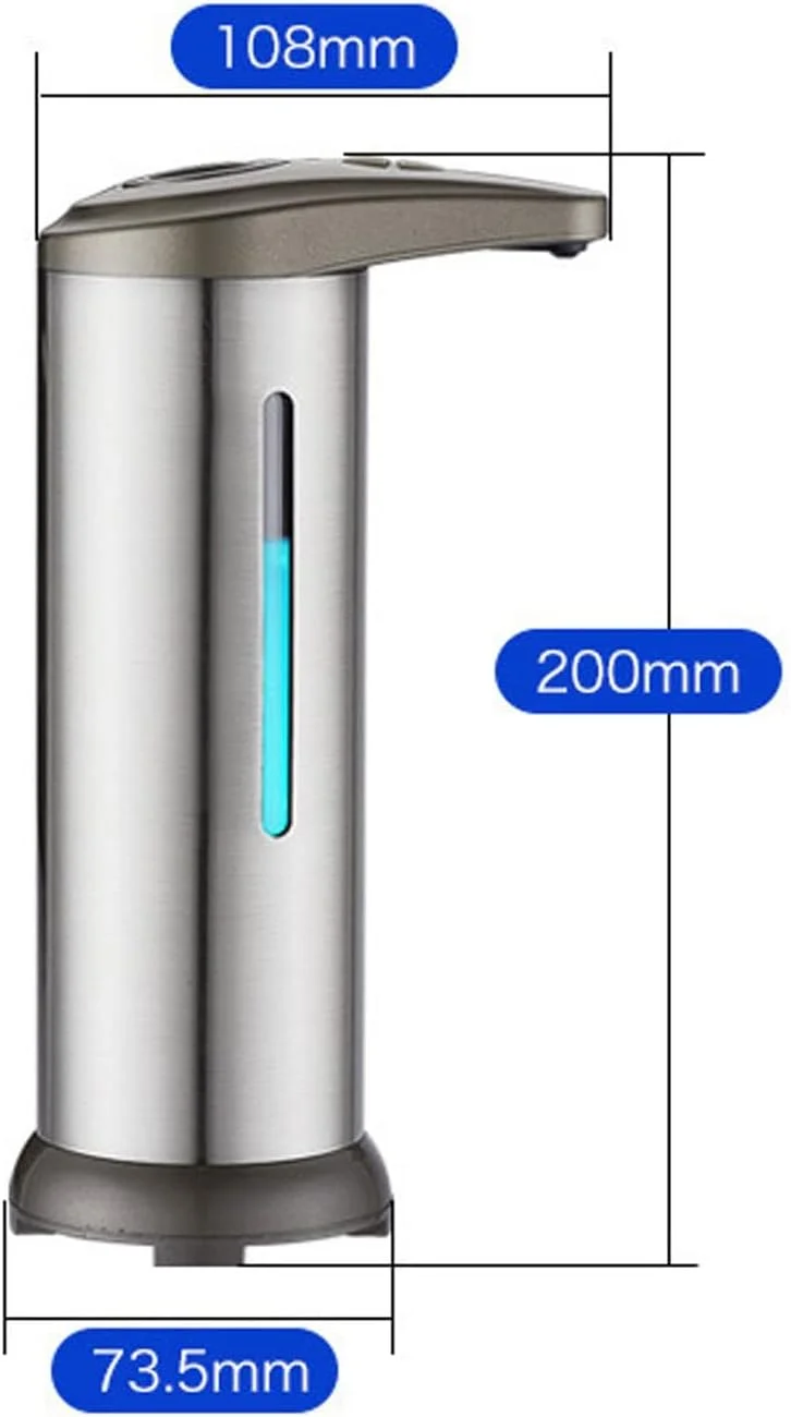 جا مایع دستشویی KRSIAXG مدل 280ml، جا مایع هوشمند با سنسور، جا مایع اتوماتیک بدون لمس، جا مایع استیل ژلی