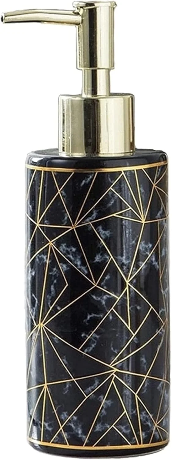 ظرف صابون لوسیون با پمپ، بطری سرامیکی مناسب دستشویی و حمام به سبک نوردیک