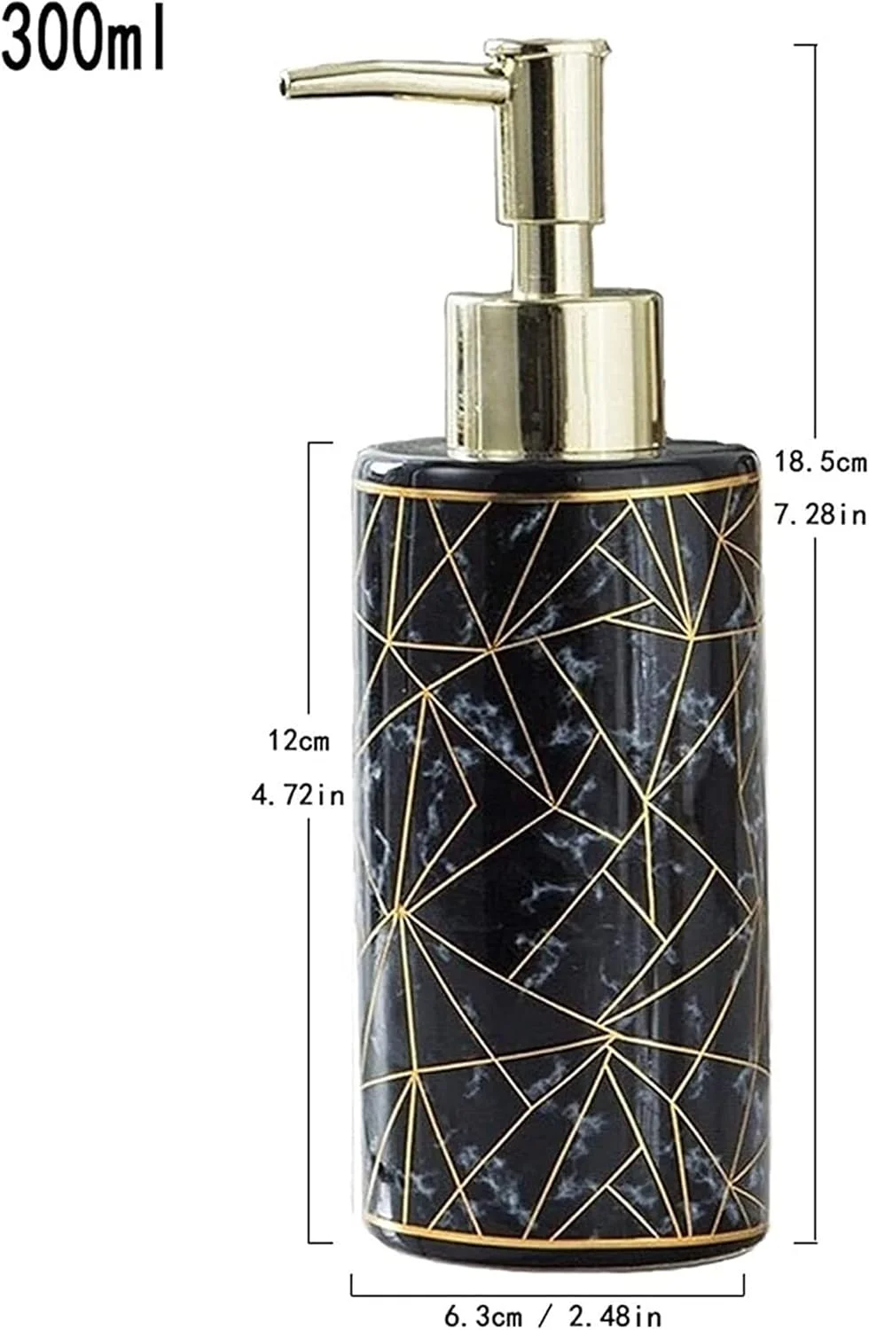 ظرف صابون لوسیون با پمپ، بطری سرامیکی مناسب دستشویی و حمام به سبک نوردیک