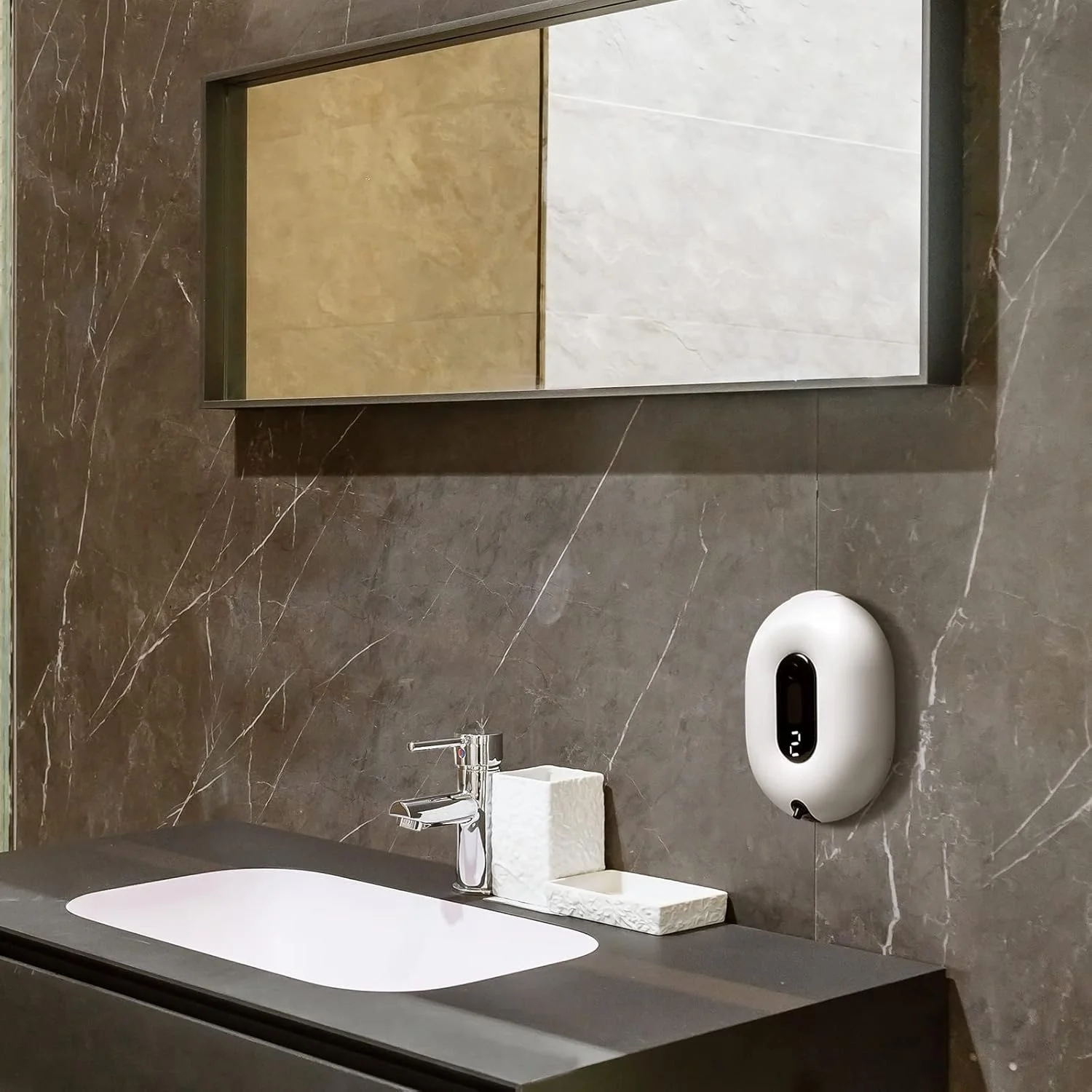 مایع ریز فوم صابون اتوماتیک MAKINGTEC، دیواری - مایع ریز فوم صابون سنسور بدون لمس، 2 سطح مقدار فوم قابل تنظیم، برای آشپزخانه، حمام، هتل 280 میلی لیتر