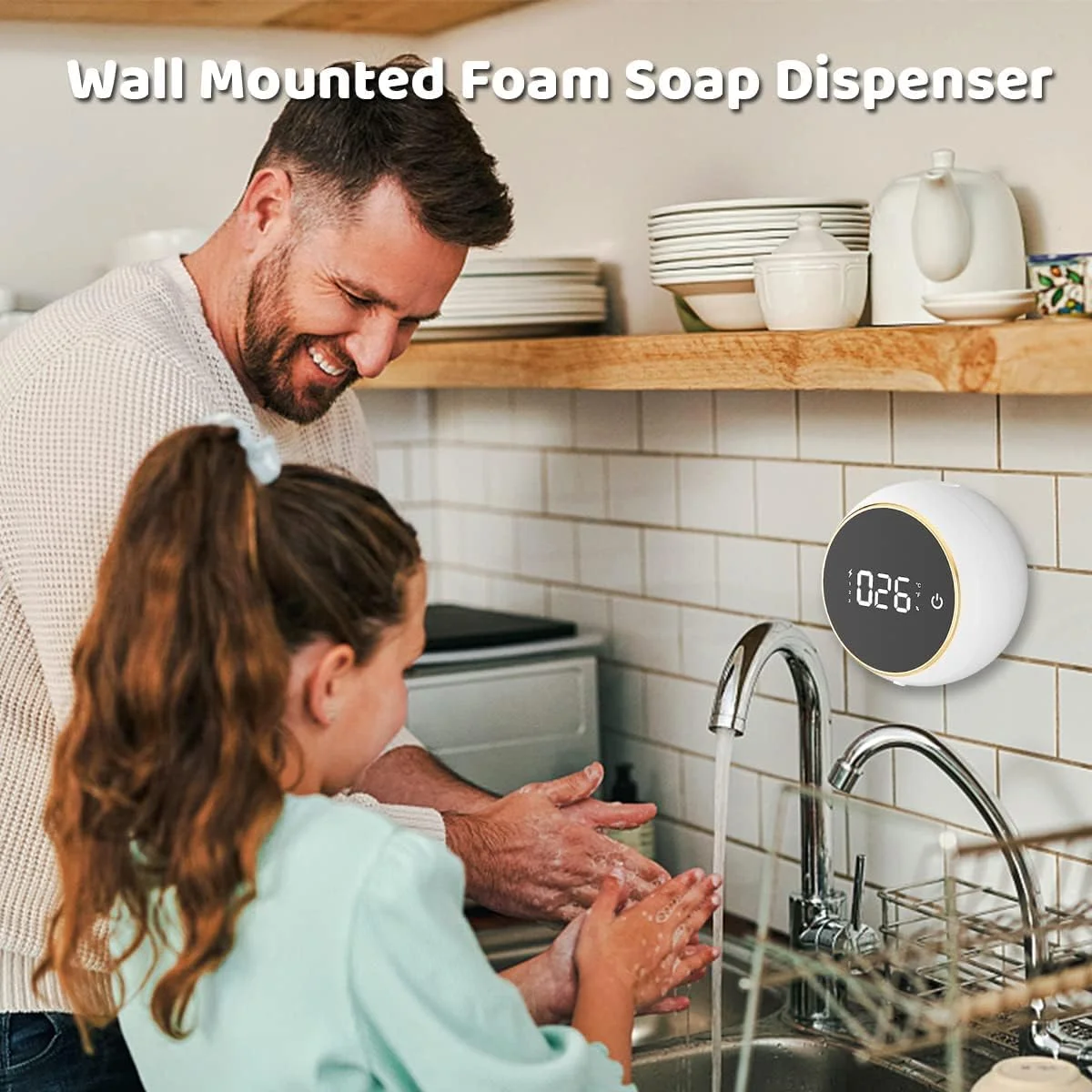 مایع ریز اتوماتیک صابون MAKINGTEC، مایع ریز صابون فوم بدون دست، مایع ریز صابون فوم دیواری، مایع ریز صابون بدون لمس، مایع ریز صابون اتوماتیک دیواری برقی هوشمند برای حمام، آشپزخانه (مشکی)