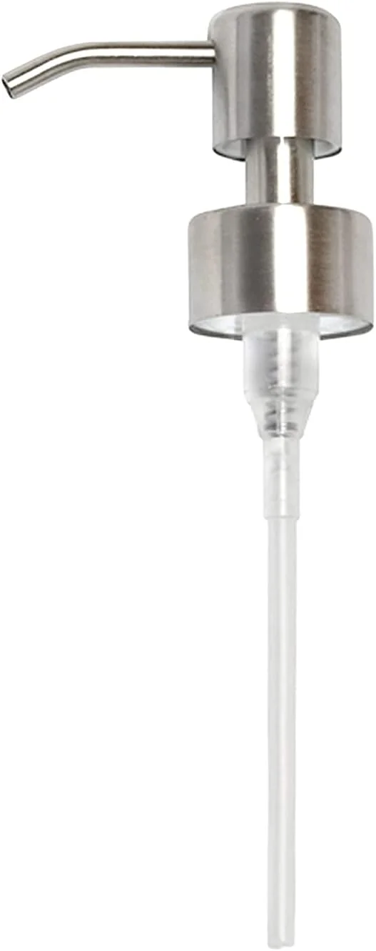 سَری پمپ مایع دستشویی قابل استفاده مجدد Medsuo، استیل ضد زنگ 304، پرداخت برس خورده، سایز دهانه 28/400 (26 تا 28 میلی متر)، جایگزین برای آشپزخانه و حمام (نقره ای)