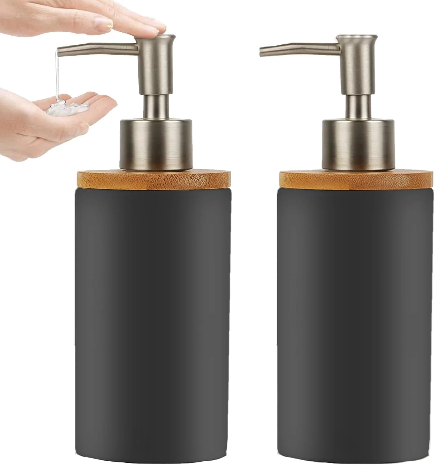 ست جا صابونی سرامیکی نالاکال برای حمام، جا مایع ظرفشویی 384 میلی لیتری برای آشپزخانه، جا لوسیون دست مایع قابل شارژ، جا شامپو برای دکوراسیون مدرن کانتر آشپزخانه و حمام