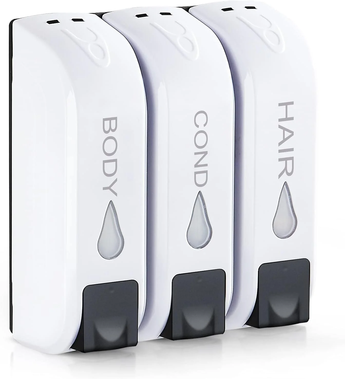 جا مایع دیواری حمام نالاکال، جا مایع 3 در 1، جا شامپو و نرم کننده، پمپ دیواری و نظم دهنده حمام مناسب هتل (1050 میلی لیتر)