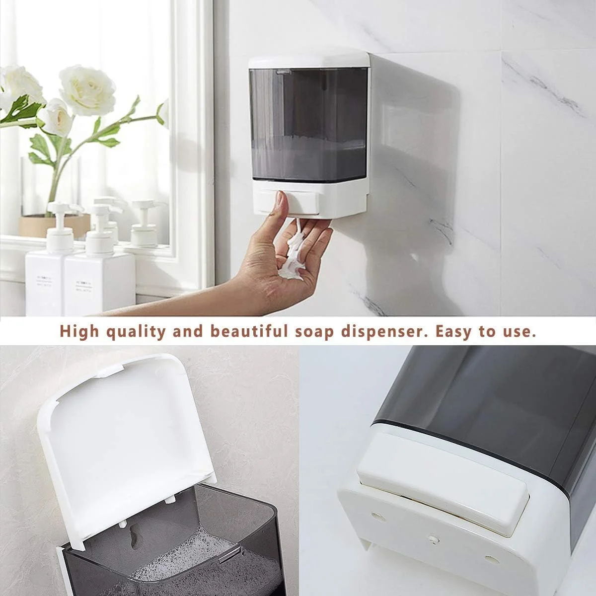 NALACAL ست 2 عددی جا مایع دیواری، جا مایع شفاف 1000 میلی لیتری شامپو و مایع دستشویی، جا مایع دستی دوش، جا مایع برای حمام هتل ها و آشپزخانه NALACAL ست 2 عددی جا مایع دیواری، جا مایع شفاف 1000 میلی لیتری شامپو و مایع دستشویی، جا مایع دستی دوش، جا مایع برای حمام هتل ها و آشپزخانه