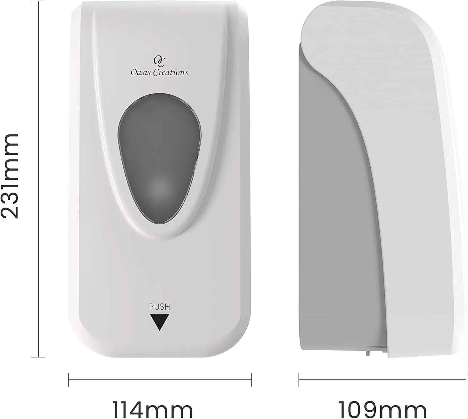 جا صابونی و ضدعفونی کننده دستی دستی Oasis Creations، مایع یا ژل، جا صابونی دیواری، 1000 میلی لیتر / 33 اونس. تجاری یا مسکونی - سفید جا صابونی و ضدعفونی کننده دستی دستی Oasis Creations، مایع یا ژل، جا صابونی دیواری، 1000 میلی لیتر / 33 اونس. تجاری یا مسکونی - سفید