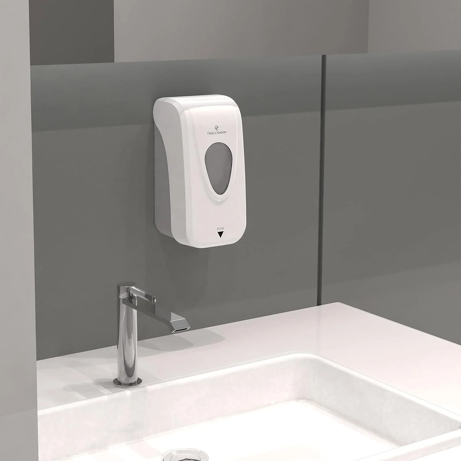 جا صابونی و ضدعفونی کننده دستی دستی Oasis Creations، مایع یا ژل، جا صابونی دیواری، 1000 میلی لیتر / 33 اونس. تجاری یا مسکونی - سفید جا صابونی و ضدعفونی کننده دستی دستی Oasis Creations، مایع یا ژل، جا صابونی دیواری، 1000 میلی لیتر / 33 اونس. تجاری یا مسکونی - سفید