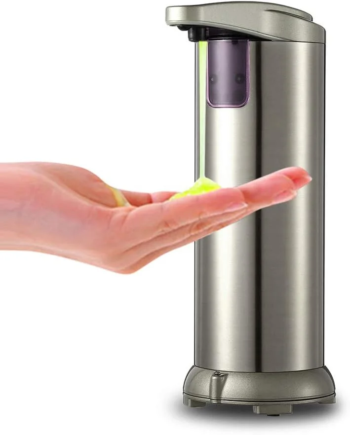 جا صابونی اتوماتیک پیاولینگ 280 میلی لیتر، مناسب آشپزخانه و حمام، جنس استیل ضد زنگ، قابل شارژ مجدد