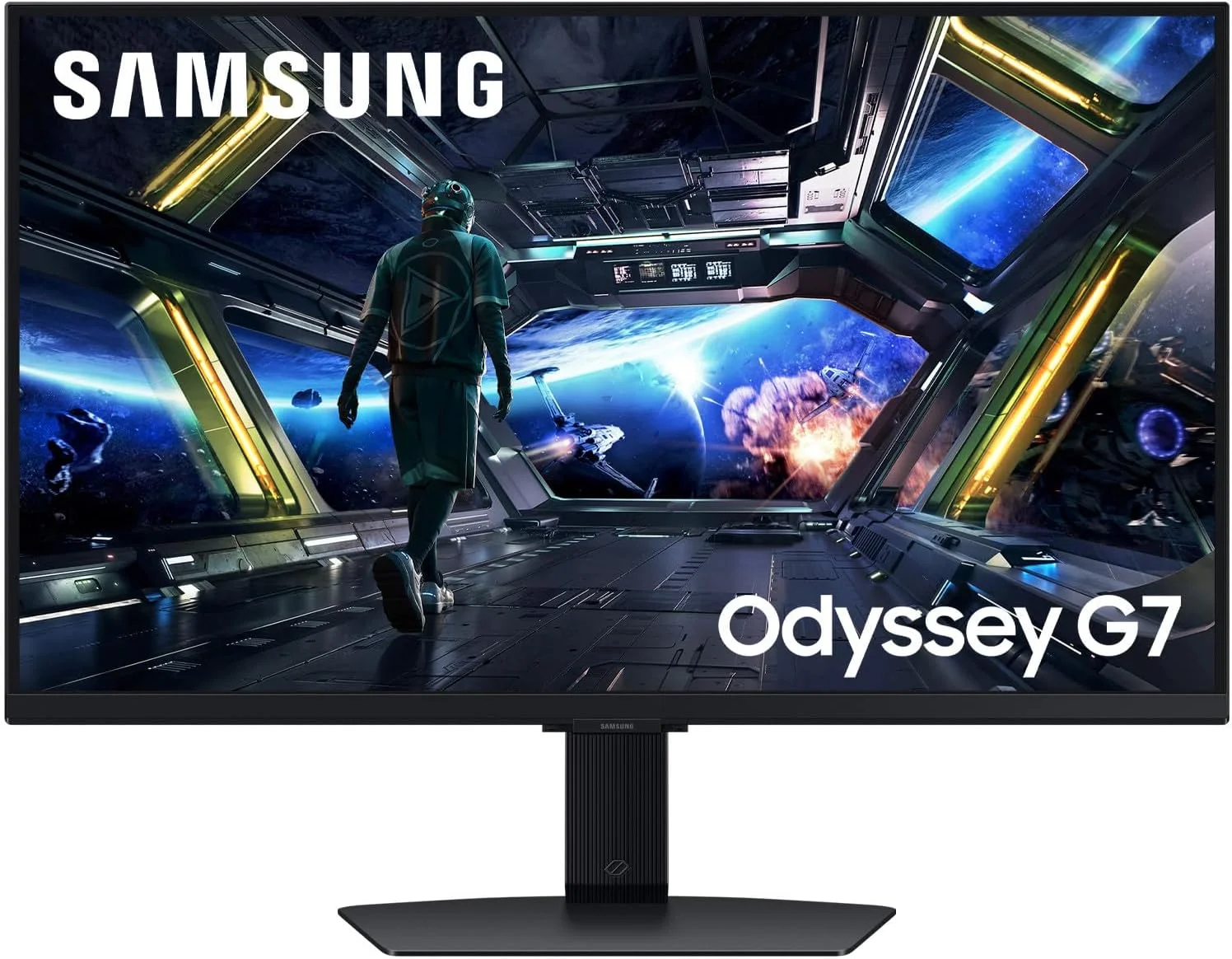 مانیتور گیمینگ 4K سامسونگ Odyssey G70D، 27 اینچ، صفحه نمایش با پنل IPS، رزولوشن 4K، 3840 x 2160 پیکسل، AMD FreeSync Premium، HDR10+، زمان پاسخگویی 1 میلی ثانیه، نرخ تازه سازی 144 هرتز، LS27DG702EUXEN