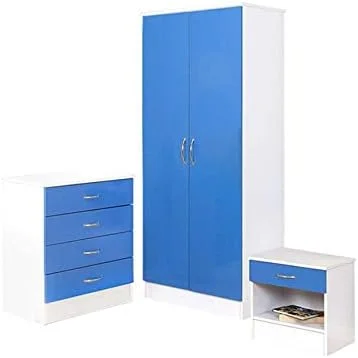 مجموعه سرویس خواب 3 تکه اصغر فرنیچر - مشکی/سفید