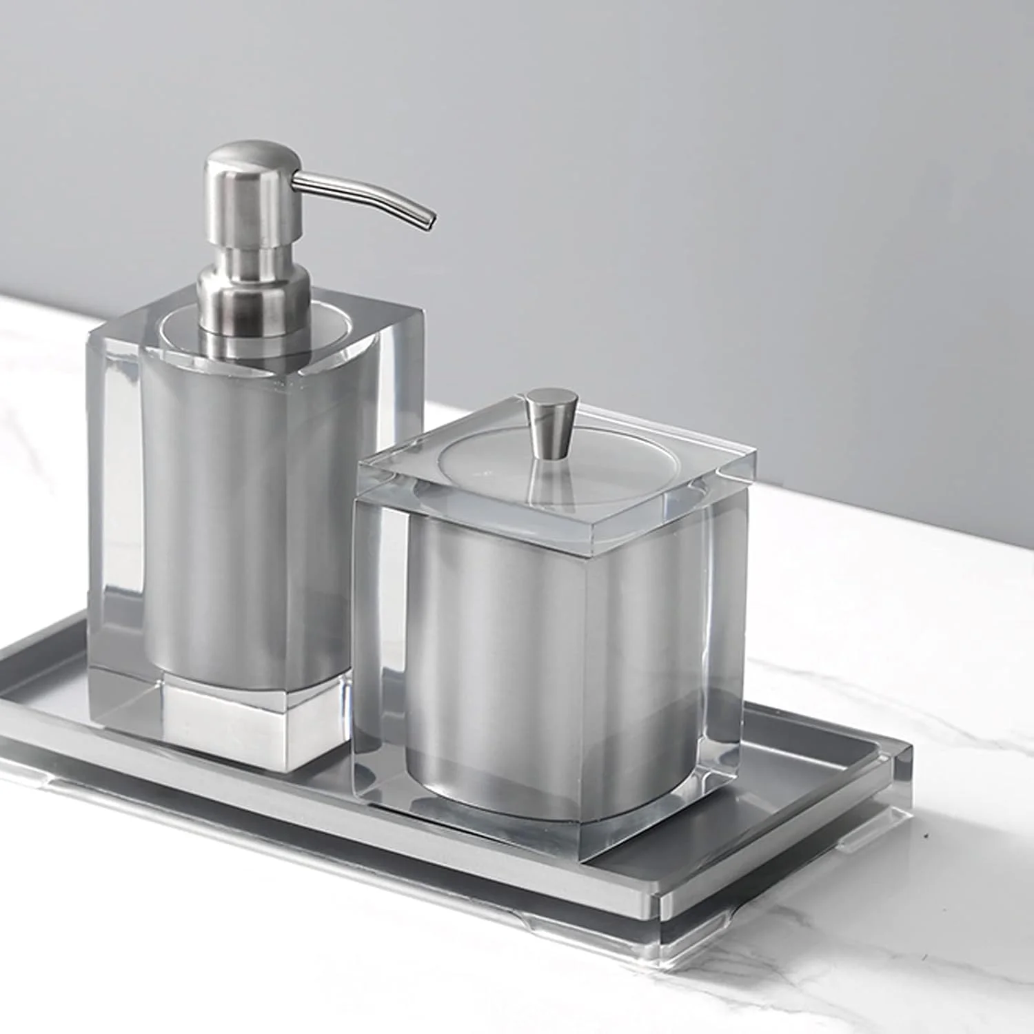 جا مایع دستشویی، جا مایع صابون، جا مایع ظرفشویی رزینی 300 میلی لیتری مناسب حمام، آشپزخانه و سرویس بهداشتی