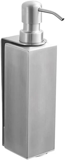 جامایع دیواری استیل تک قلو مدل فشاری، مناسب مایع دستشویی، لوسیون، مشکی و نقره ای، برای حمام، آشپزخانه و منزل (نقره ای)