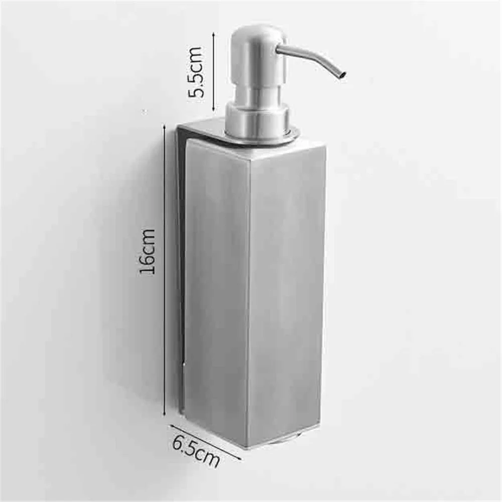 جامایع دیواری استیل تک قلو مدل فشاری، مناسب مایع دستشویی، لوسیون، مشکی و نقره ای، برای حمام، آشپزخانه و منزل (نقره ای)