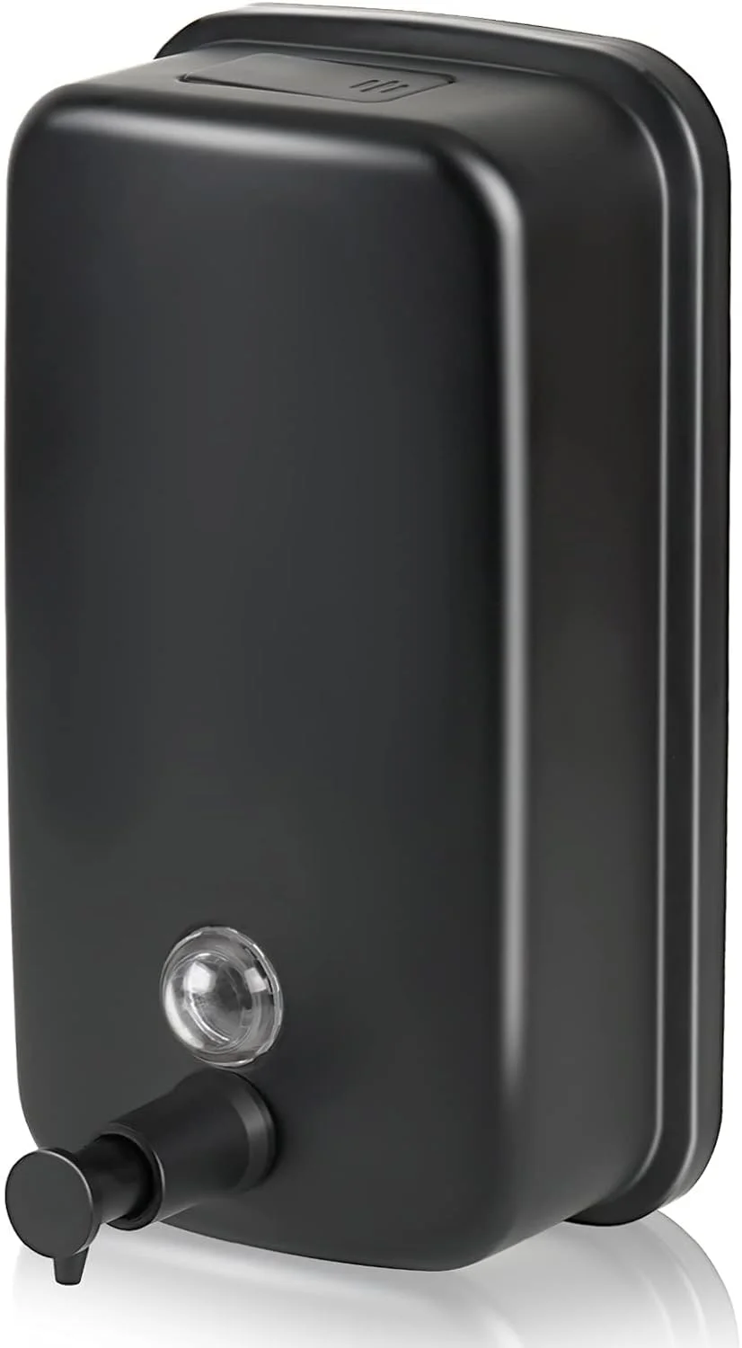 جامایع دیواری TERRIFI، ظرفیت 800 میلی‌لیتر، جنس فلز مشکی ضد زنگ و ضد آب، مناسب برای حمام، هتل و رستوران