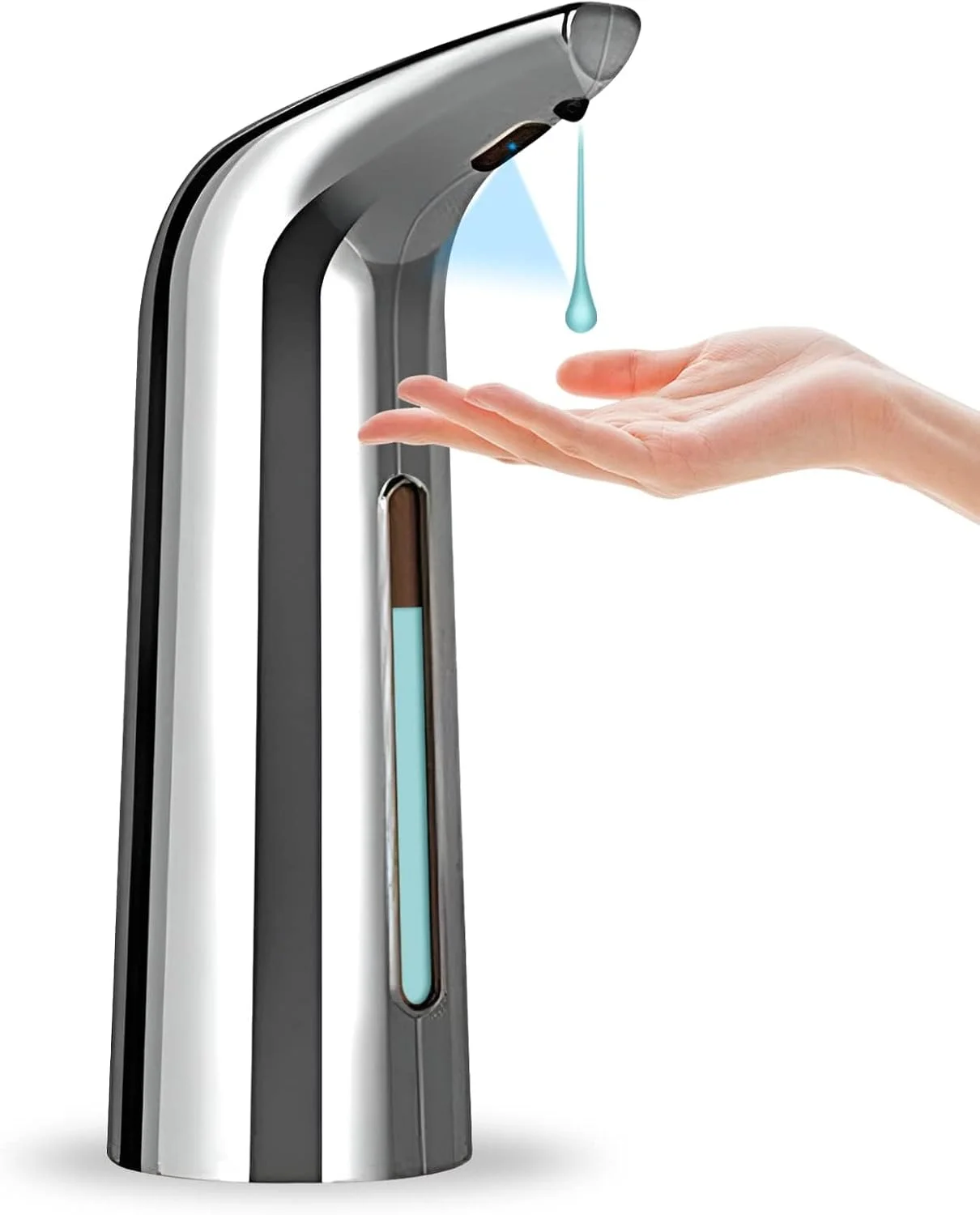 دستگاه صابون اتوماتیک TERRIFI، دستگاه صابون برقی بدون لمس رومیزی - 400 میلی لیتر - دستگاه صابون ضدعفونی کننده دست سنسور مادون قرمز برای حمام، آشپزخانه