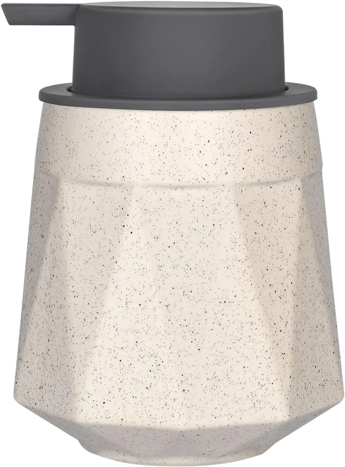 جا مایع دستشویی سرامیکی مات بژ TERRIFI، بطری پخش کننده لوسیون با پمپ دستی خاکستری، قابل شارژ مجدد، پخش کننده مایع ظرفشویی برای حمام و آشپزخانه، جا مایع دستشویی مدرن (300 میلی لیتر)