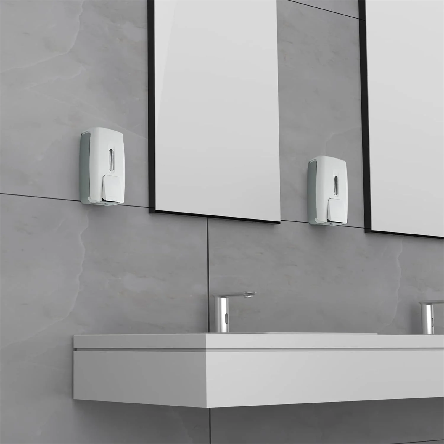 جا مایع دستشویی دیواری دستی TERRIFI با ظرفیت 800 میلی لیتر، جا مایع تجاری دیواری برای حمام منزل، سفید