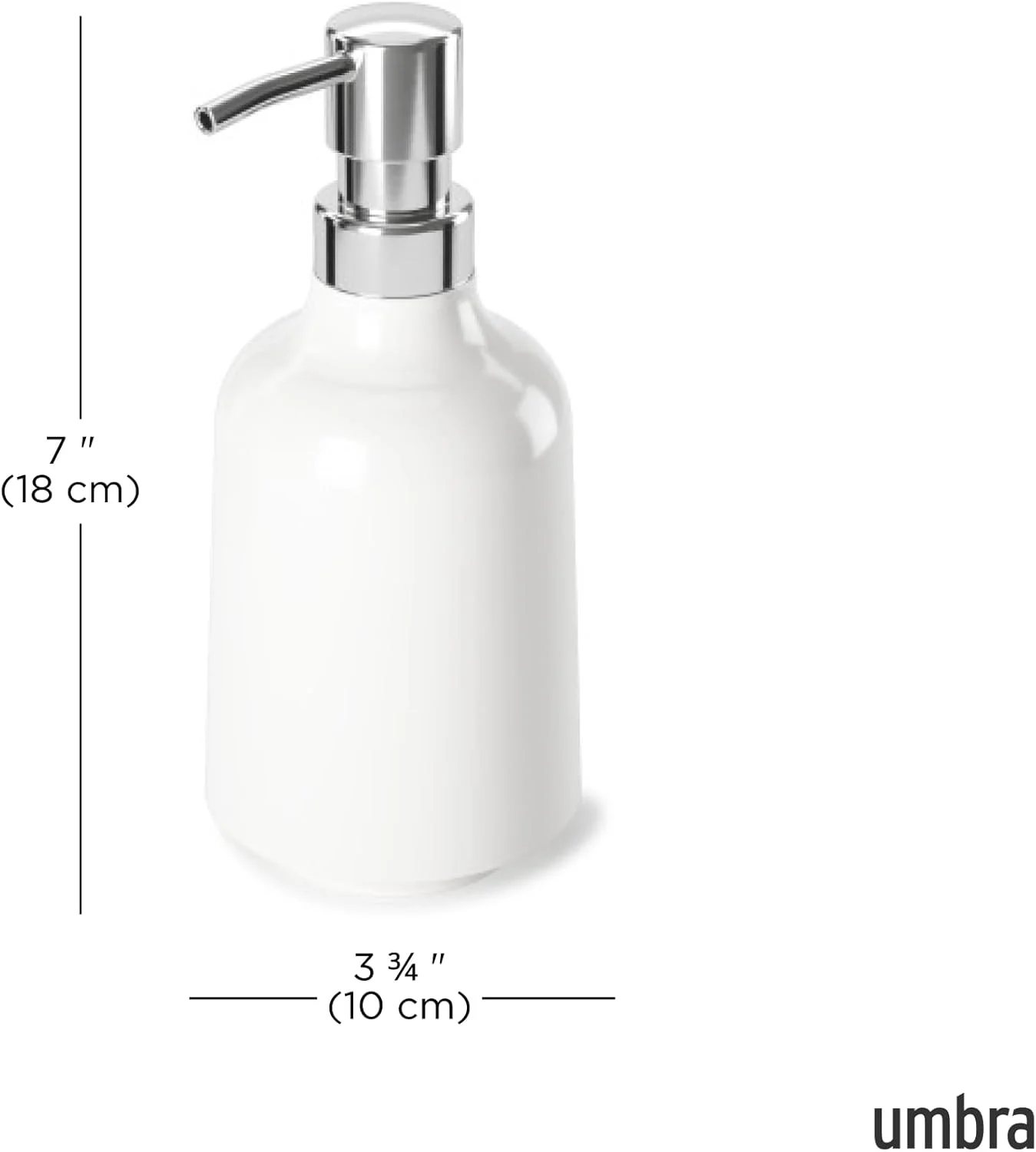 پمپ صابون استپ امبرا، پخش کننده صابون مایع، لوازم جانبی حمام، پخش کننده صابون سفید، روکش سفید براق