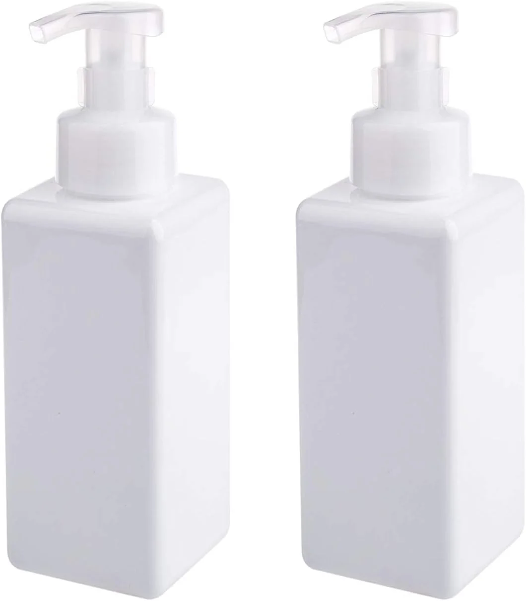دیسپنسر فوم صابون UUJOLY، 650 میلی لیتر (22 اونس)، بطری پمپ پلاستیکی قابل پر کردن مجدد برای صابون مایع، شامپو، شستشوی بدن (2 عدد) (سفید)