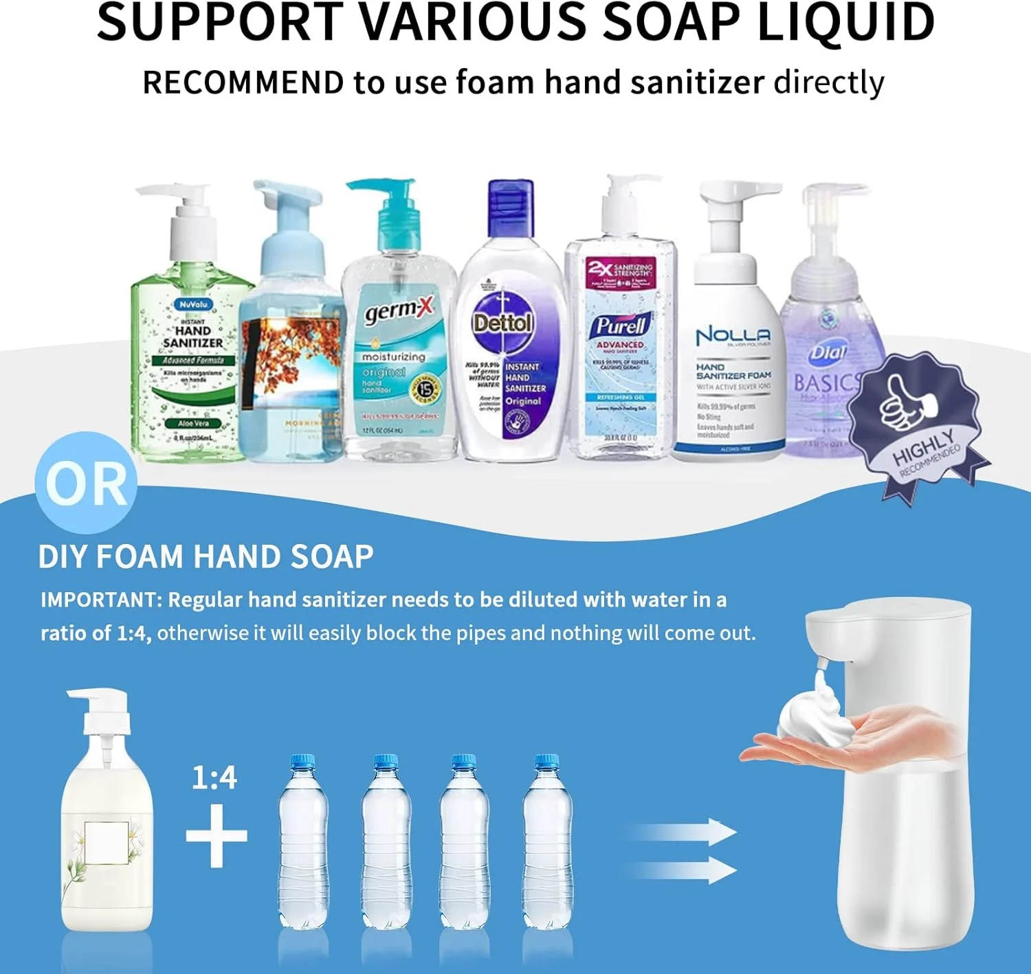 دیسپنسر صابون فومینگ Vecolla، دیسپنسر صابون اتوماتیک 600 میلی لیتری بدون لمس با کنترل حجم فوم، دیسپنسر قابل شارژ مایع شستشوی دست، دیسپنسر ضدعفونی کننده صابون دست برای آشپزخانه، حمام دیسپنسر صابون فومینگ Vecolla، دیسپنسر صابون اتوماتیک 600 میلی لیتری بدون لمس با کنترل حجم فوم، دیسپنسر قابل شارژ مایع شستشوی دست، دیسپنسر ضدعفونی کننده صابون دست برای آشپزخانه، حمام