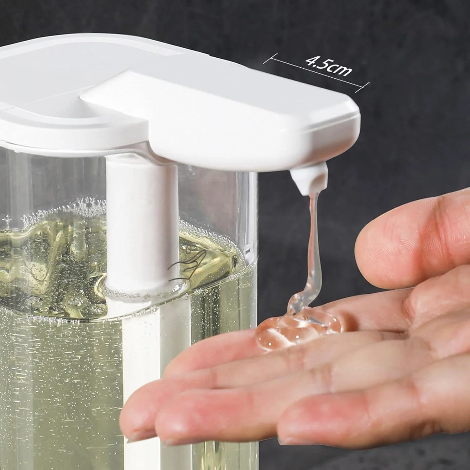 WMGSDWB جا مایع دستشویی بدون لمس 500 میلی لیتر، جا مایع اتوماتیک، جا مایع بدون تماس، جا مایع هوشمند با سنسور مایع برای آشپزخانه و حمام WMGSDWB جا مایع دستشویی بدون لمس 500 میلی لیتر، جا مایع اتوماتیک، جا مایع بدون تماس، جا مایع هوشمند با سنسور مایع برای آشپزخانه و حمام