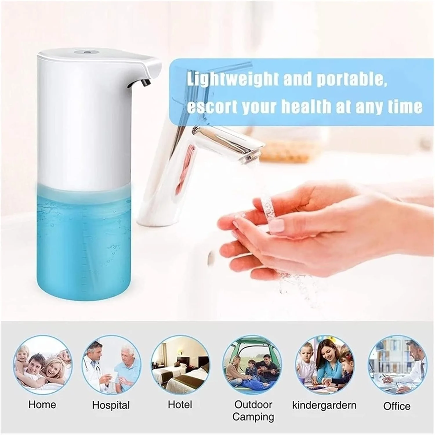 WMGSDWB جا صابونی اتوماتیک، جا صابونی دیواری، دستگاه شستشوی دست مایع با حسگر بدون لمس، جا صابونی مناسب حمام و آشپزخانه