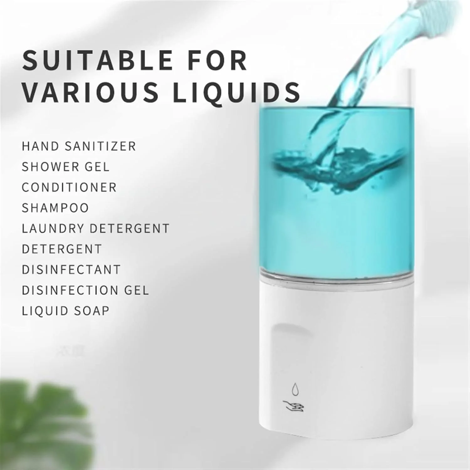 WMGSDWB جا صابونی مایع، دیواری، اتوماتیک، مناسب آشپزخانه و حمام، سفید