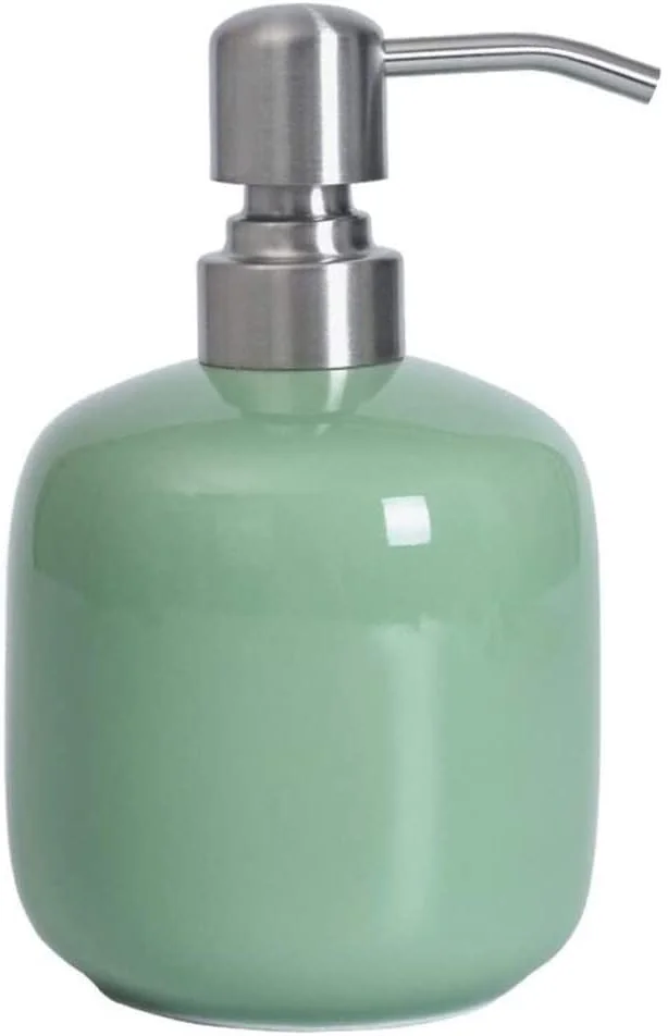 دیسپنسر صابون بطری لوسیون Wnota، دیسپنسر مایع، دیسپنسر صابون حمام رترو، دیسپنسر مایع سرامیکی گرد قابل شارژ برای آشپزخانه، حمام، سینک، دیسپنسر صابون مایع فوم، دیسپنسر لوسیون