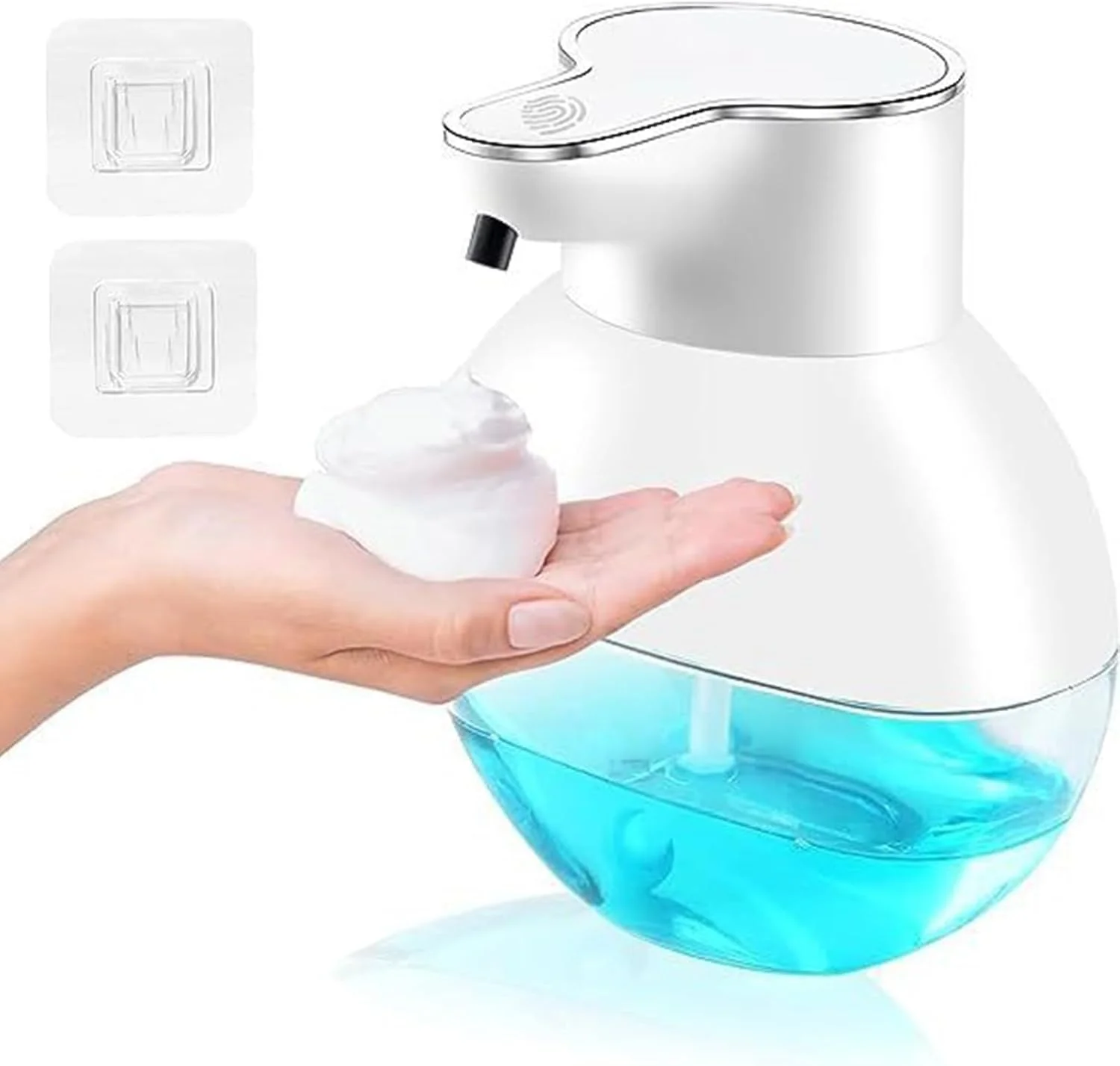 دیسپنسر صابون اتوماتیک Yehpoar، دستگاه ضدعفونی کننده دست فوم ساز بدون لمس، قابل نصب روی دیوار، دیسپنسر صابون فوم دار قابل شارژ USB با سنسور، پمپ بدون لمس قابل شارژ برای حمام یا آشپزخانه