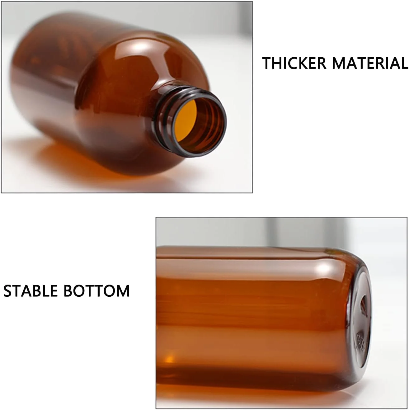 بسته 8 عددی بطری پمپ دار پلاستیکی 250 میلی لیتری YBCPACK، بطری پمپ دار کهربایی قابل شارژ مجدد برای حمام، نرم کننده، صابون دست، شامپو، لوسیون و غیره