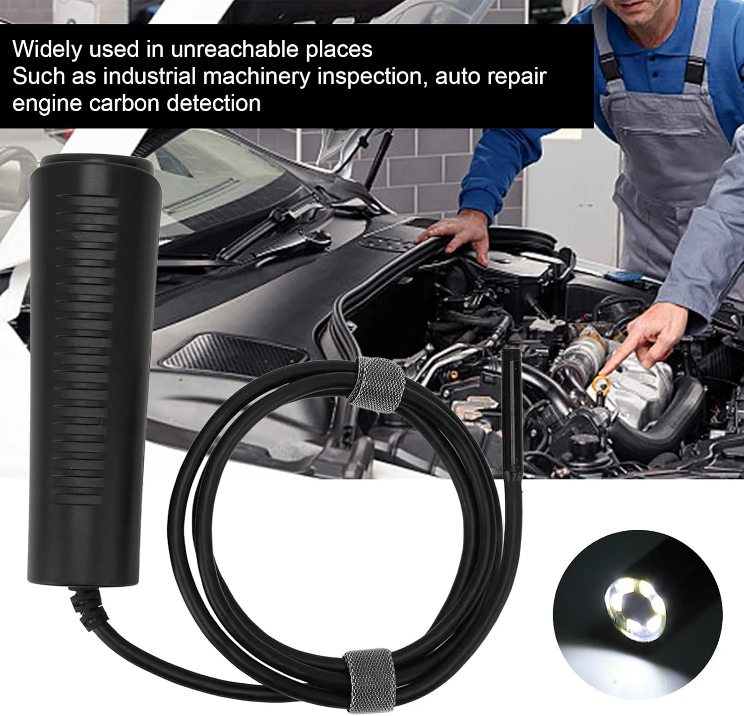 دوربین آندوسکوپی بی سیم Bewinner، بوراسکوپ وای فای 5.5 میلی متری برای بازرسی خودرو با 6 چراغ LED، دوربین آندوسکوپی بی سیم 1080P با لنز دوگانه IP67 برای خط لوله فاضلاب (1 متر) دوربین آندوسکوپی بی سیم Bewinner، بوراسکوپ وای فای 5.5 میلی متری برای بازرسی خودرو با 6 چراغ LED، دوربین آندوسکوپی بی سیم 1080P با لنز دوگانه IP67 برای خط لوله فاضلاب (1 متر)