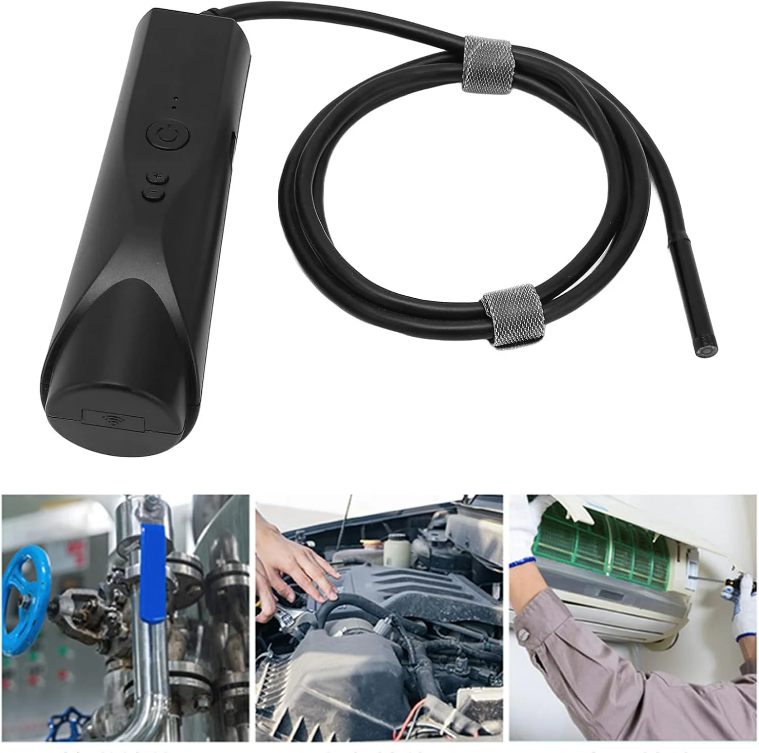 دوربین آندوسکوپی بی سیم Bewinner، بوراسکوپ وای فای 5.5 میلی متری برای بازرسی خودرو با 6 چراغ LED، دوربین آندوسکوپی بی سیم 1080P با لنز دوگانه IP67 برای خط لوله فاضلاب (1 متر) دوربین آندوسکوپی بی سیم Bewinner، بوراسکوپ وای فای 5.5 میلی متری برای بازرسی خودرو با 6 چراغ LED، دوربین آندوسکوپی بی سیم 1080P با لنز دوگانه IP67 برای خط لوله فاضلاب (1 متر)