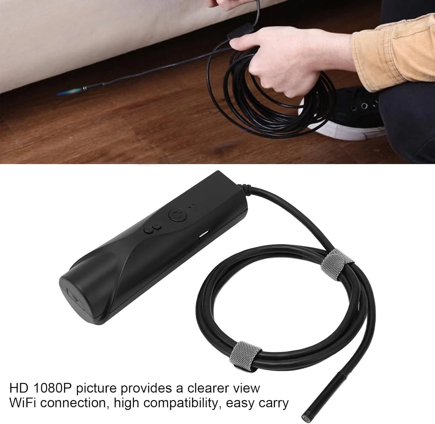 دوربین آندوسکوپی بی سیم Bewinner، بوراسکوپ وای فای 5.5 میلی متری برای بازرسی خودرو با 6 چراغ LED، دوربین آندوسکوپی بی سیم 1080P با لنز دوگانه IP67 برای خط لوله فاضلاب (1 متر) دوربین آندوسکوپی بی سیم Bewinner، بوراسکوپ وای فای 5.5 میلی متری برای بازرسی خودرو با 6 چراغ LED، دوربین آندوسکوپی بی سیم 1080P با لنز دوگانه IP67 برای خط لوله فاضلاب (1 متر)