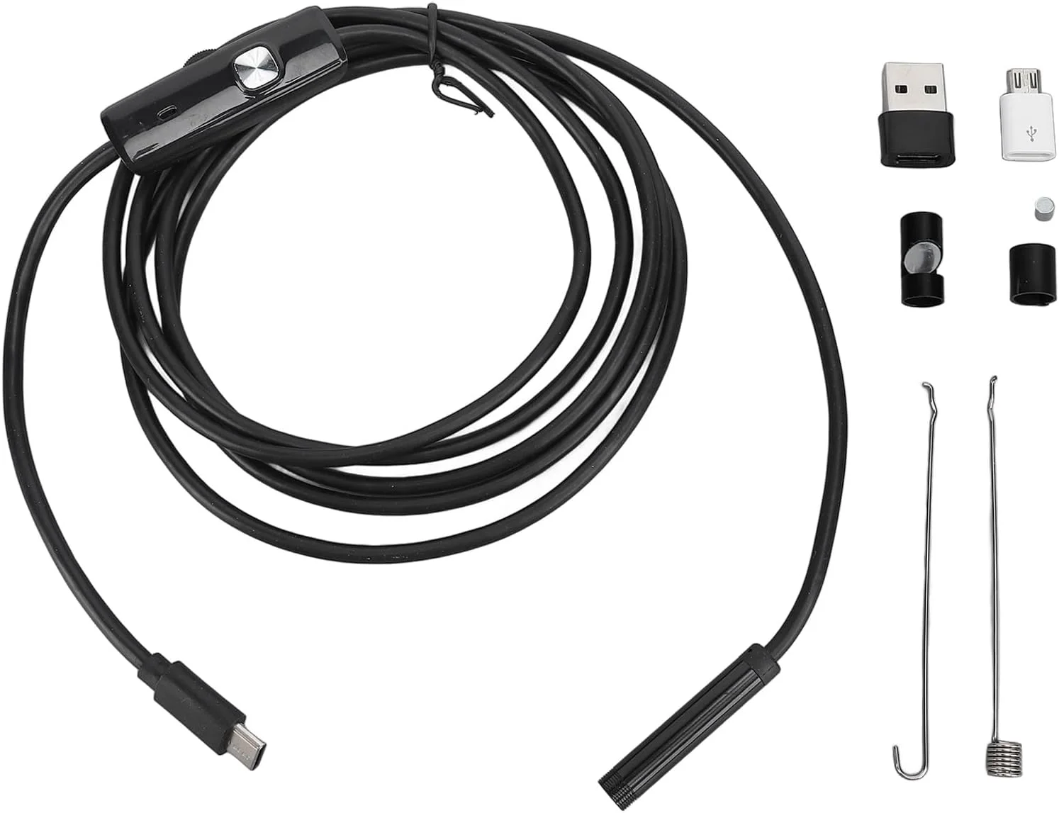 دوربین آندوسکوپی USB C Bewinner، بوراسکوپ HD 2 مگاپیکسلی، دوربین مار دیجیتال دوربین بازرسی دستی برای ساختار داخلی مکانیکی، قطر 7 میلی متر، طول 2 متر