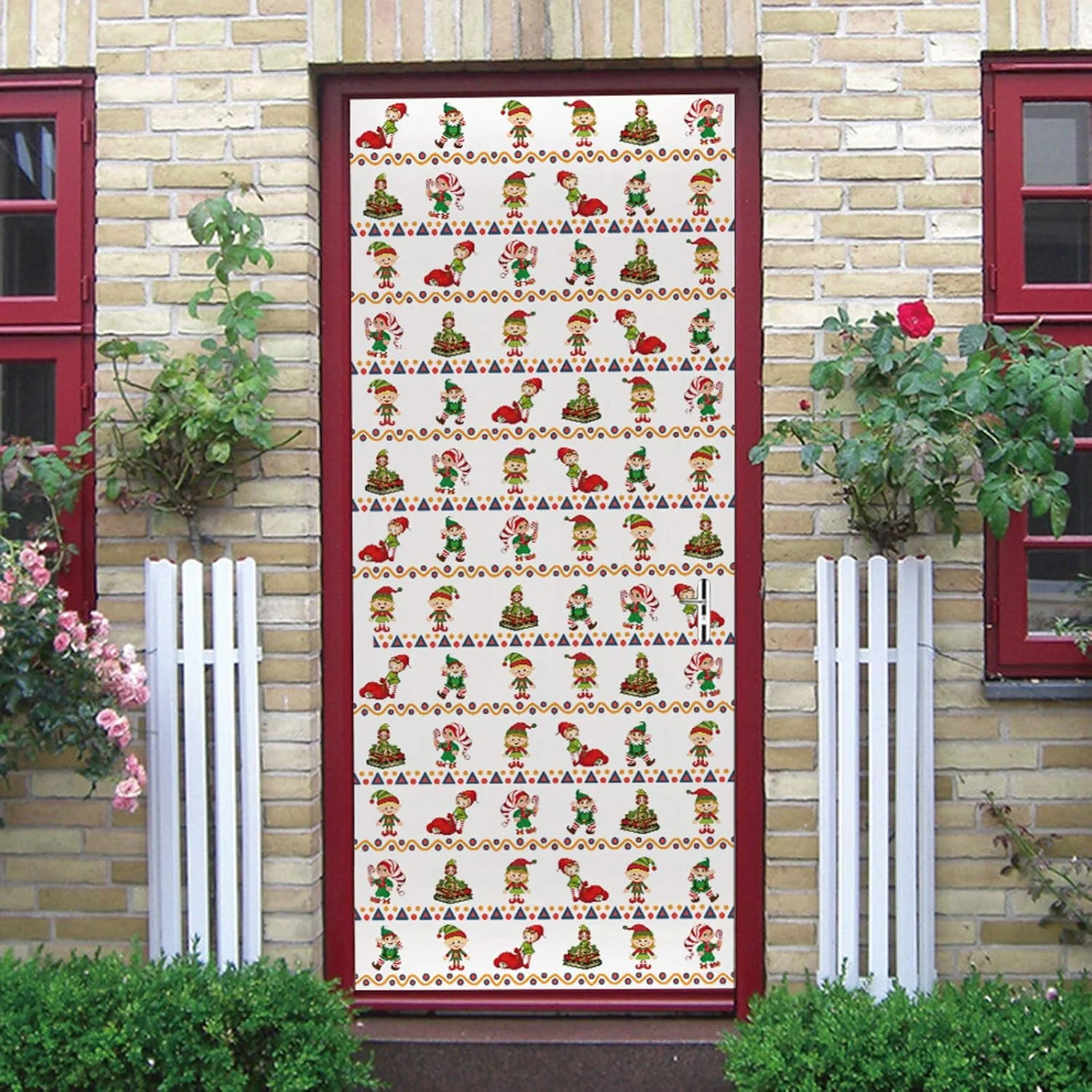 2 عدد/ست برچسب درب یخچال کودکانه کریسمس، دکور دیوارنگاره