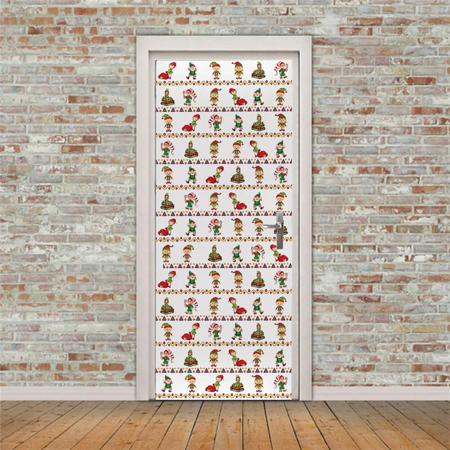 2 عدد/ست برچسب درب یخچال کودکانه کریسمس، دکور دیوارنگاره